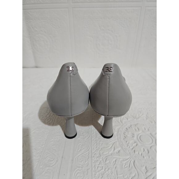 Sam Edelman Rika Leather Pump Heels Womens 10 Square Toe Grey - Picture 11 of 16